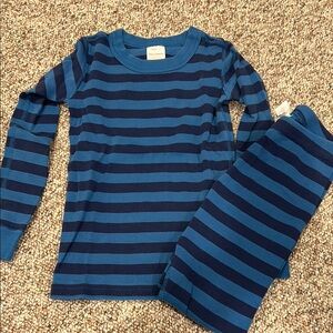 Hanna Andersson Blue Striped Kids Pajama Set